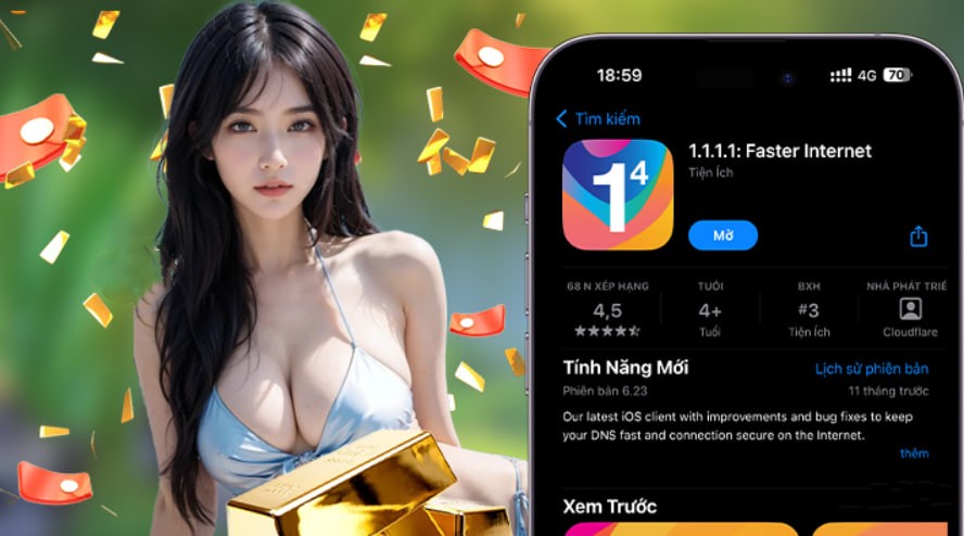 Hình ảnh quảng cáo của 1slot hiển thị nền tảng và các lợi ích